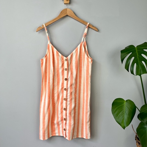 Show Me Sour MuMu Remington Womens Linen Striped Mini Dress - Picture 4 of 8